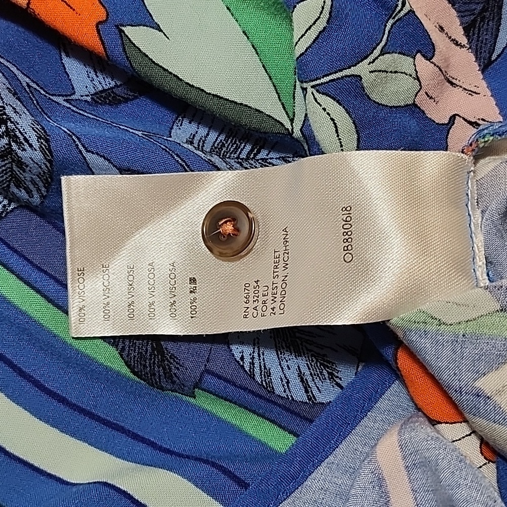 Anthropologie Blue Floral Tie-Front Blouse - Picture 16 of 16